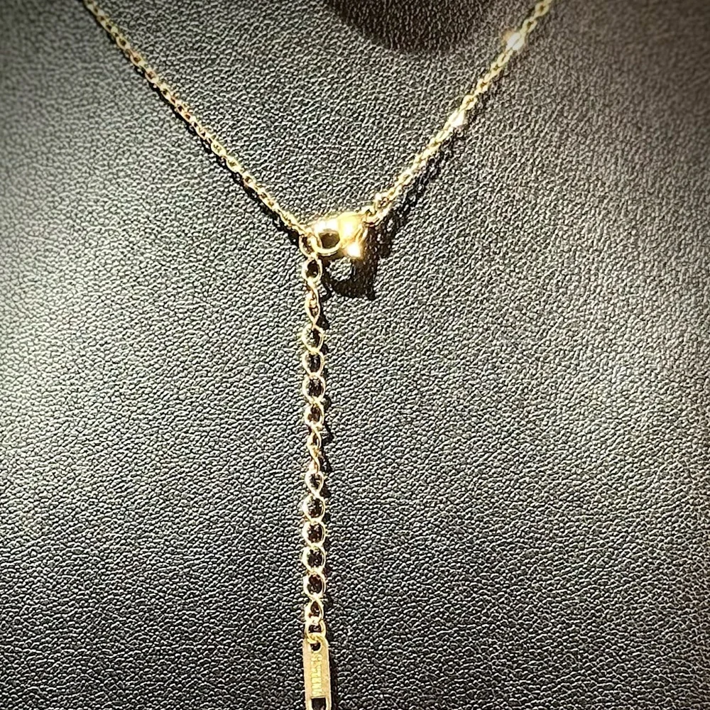 Gold and Pink Heart Pendant Necklace